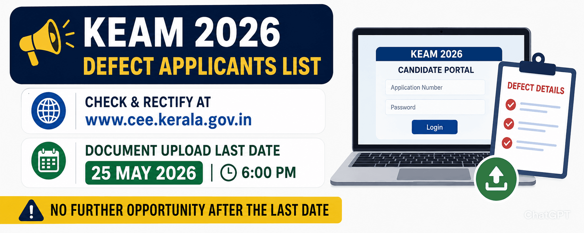 KEAM 2026 Defect Applicants List प्रकाशित: कागजात सच्याउने अन्तिम मिति 25 मे 2026