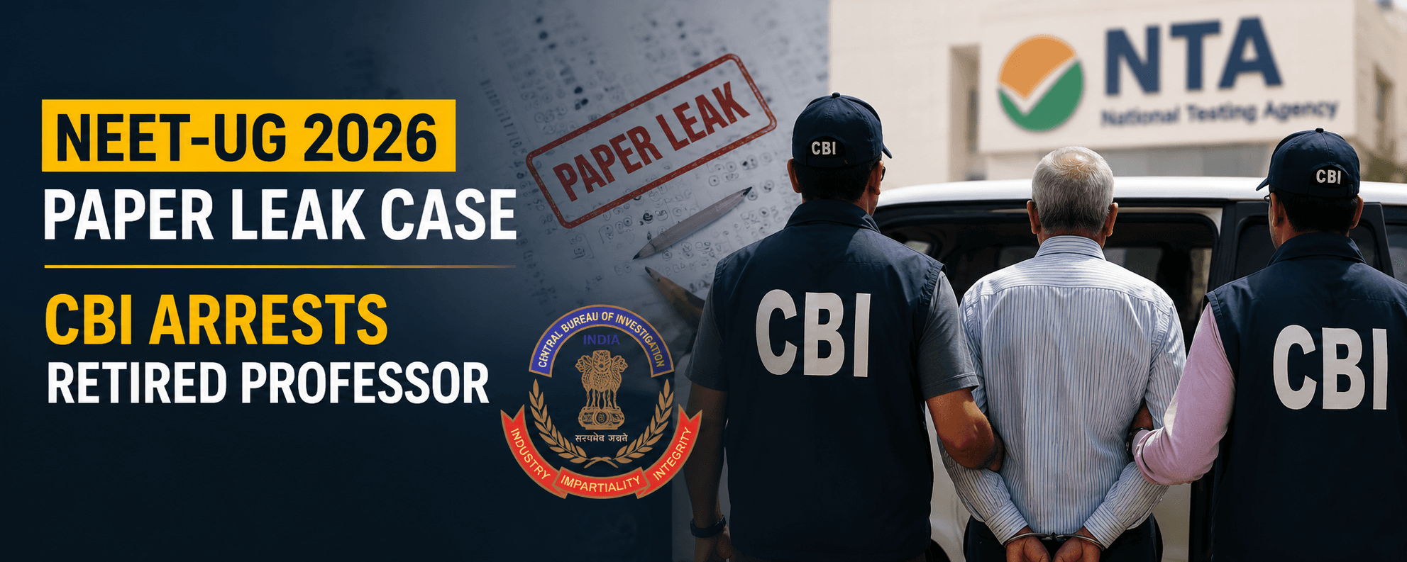 NEET-UG 2026 प्रश्नपत्र लीक प्रकरणमा CBI ले सेवानिवृत्त प्राध्यापकलाई पक्राउ गर्‍यो